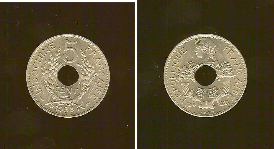 French Indochina 5 centimes 1938 BU